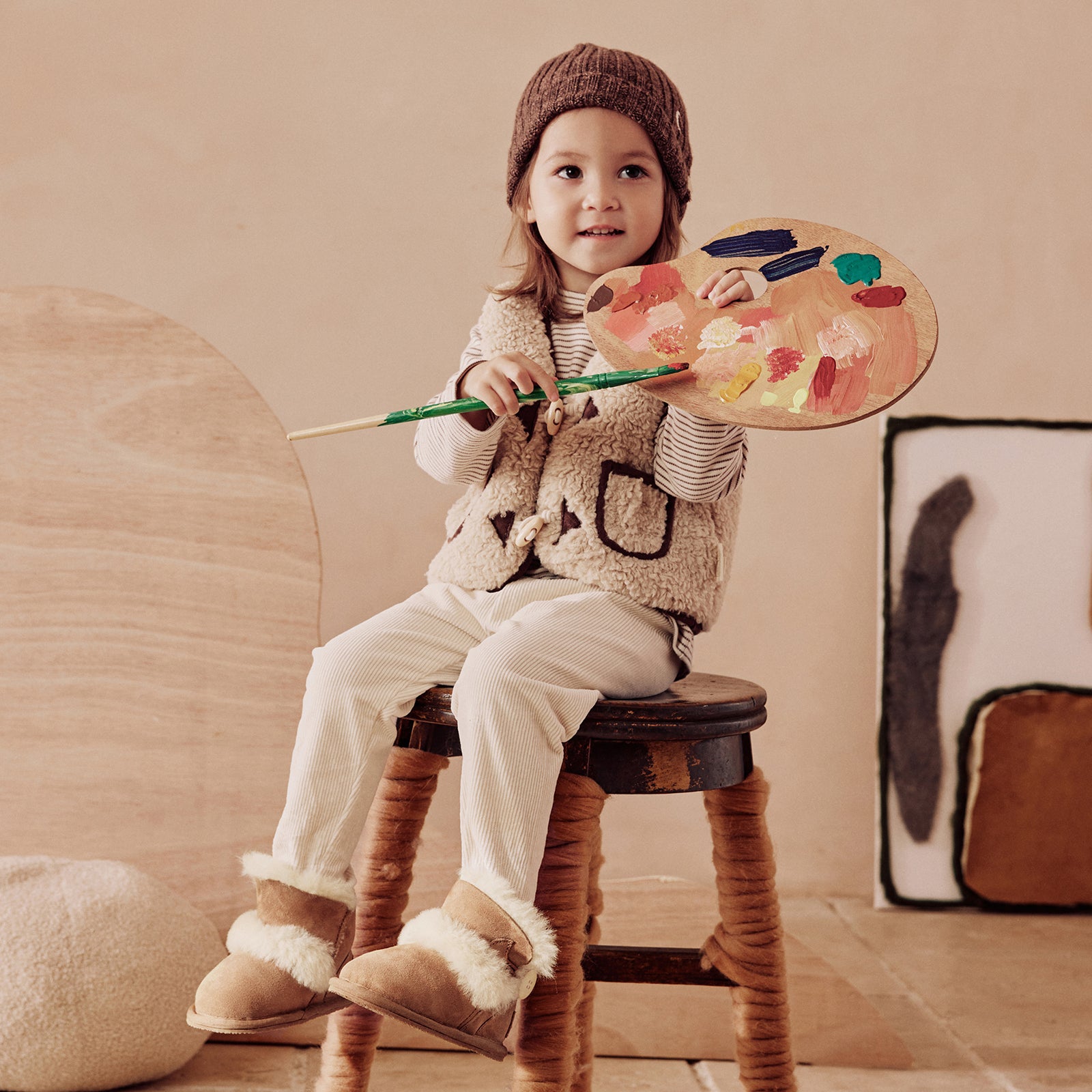 Mini Button Classic - Chestnut