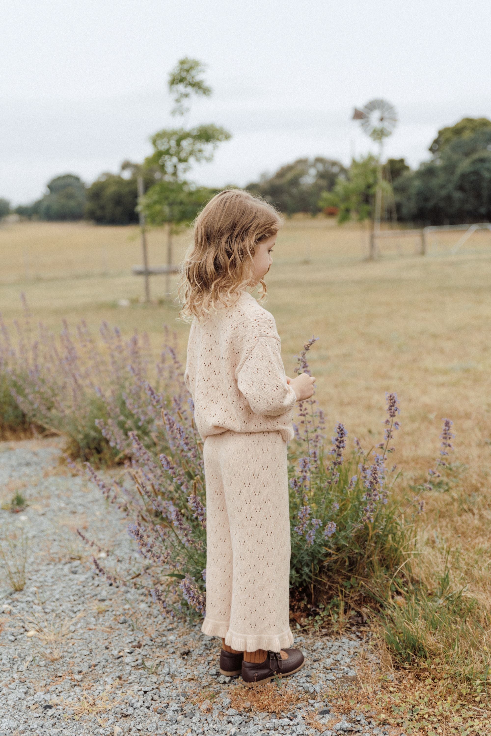 Marshmallow Knit Wide-Leg Pants - Peach