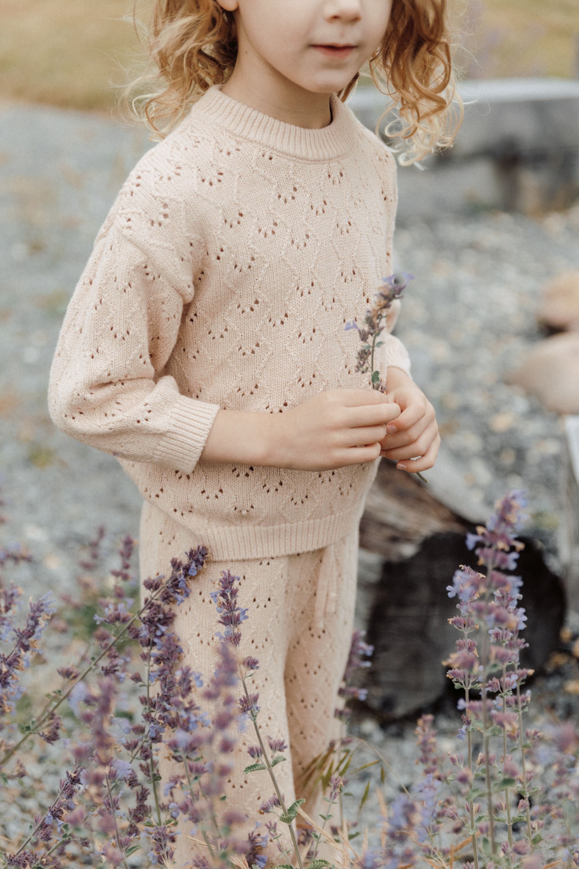 Marshmallow Knit Wide-Leg Pants - Peach