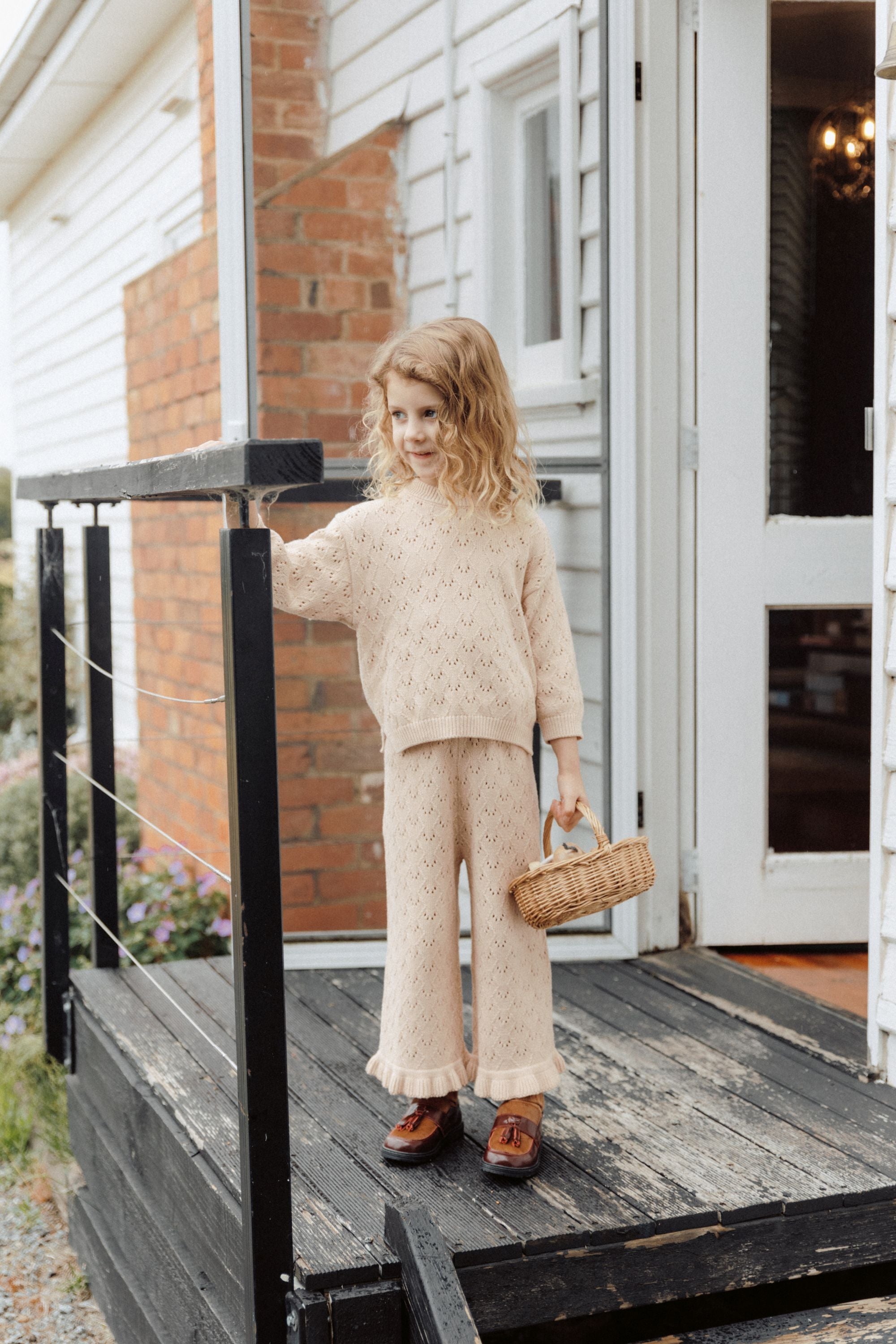 Marshmallow Knit Wide-Leg Pants - Peach