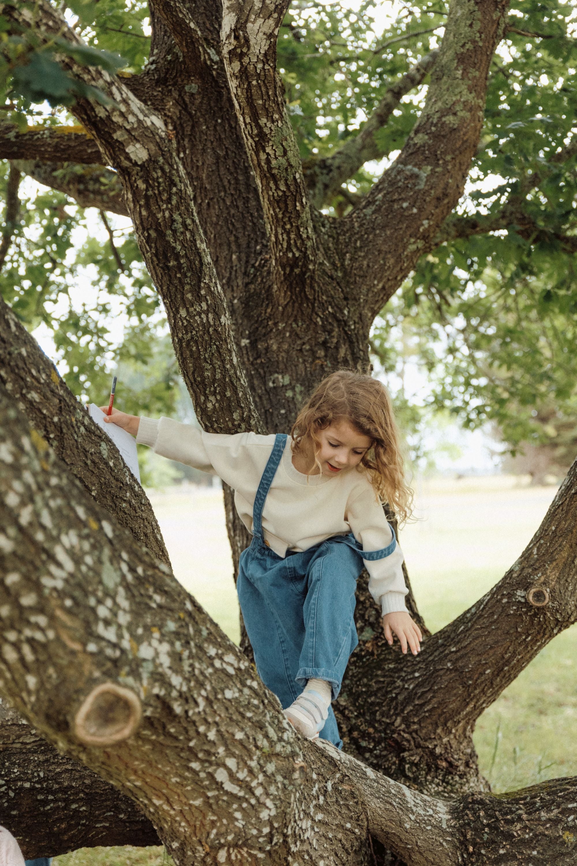 Vintage Denim Suspender Pants - Blue
