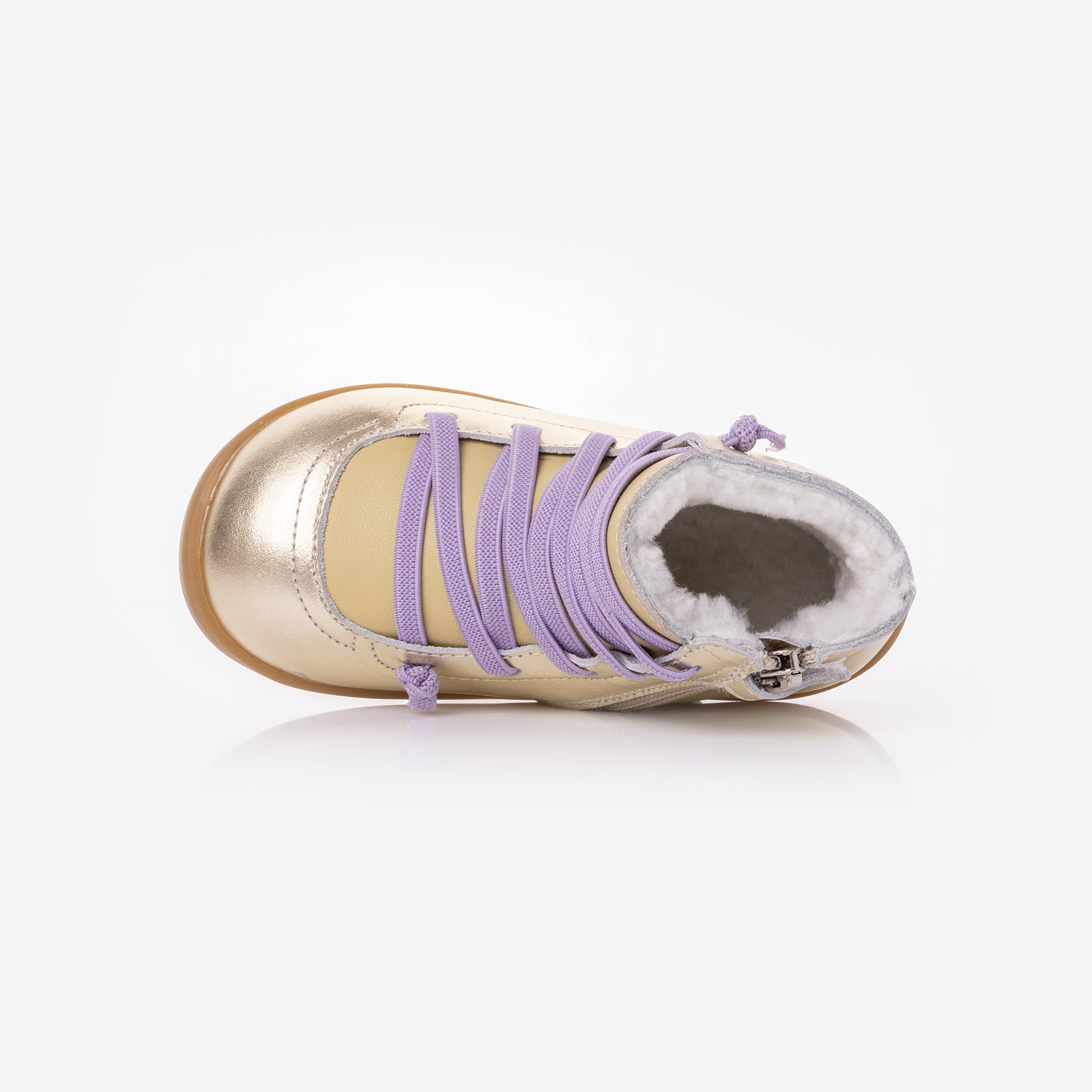 fur ariel auroral gold woolly kids leather kids shoes baby infants shoes Warm barefoot childrens shoes Girls boots