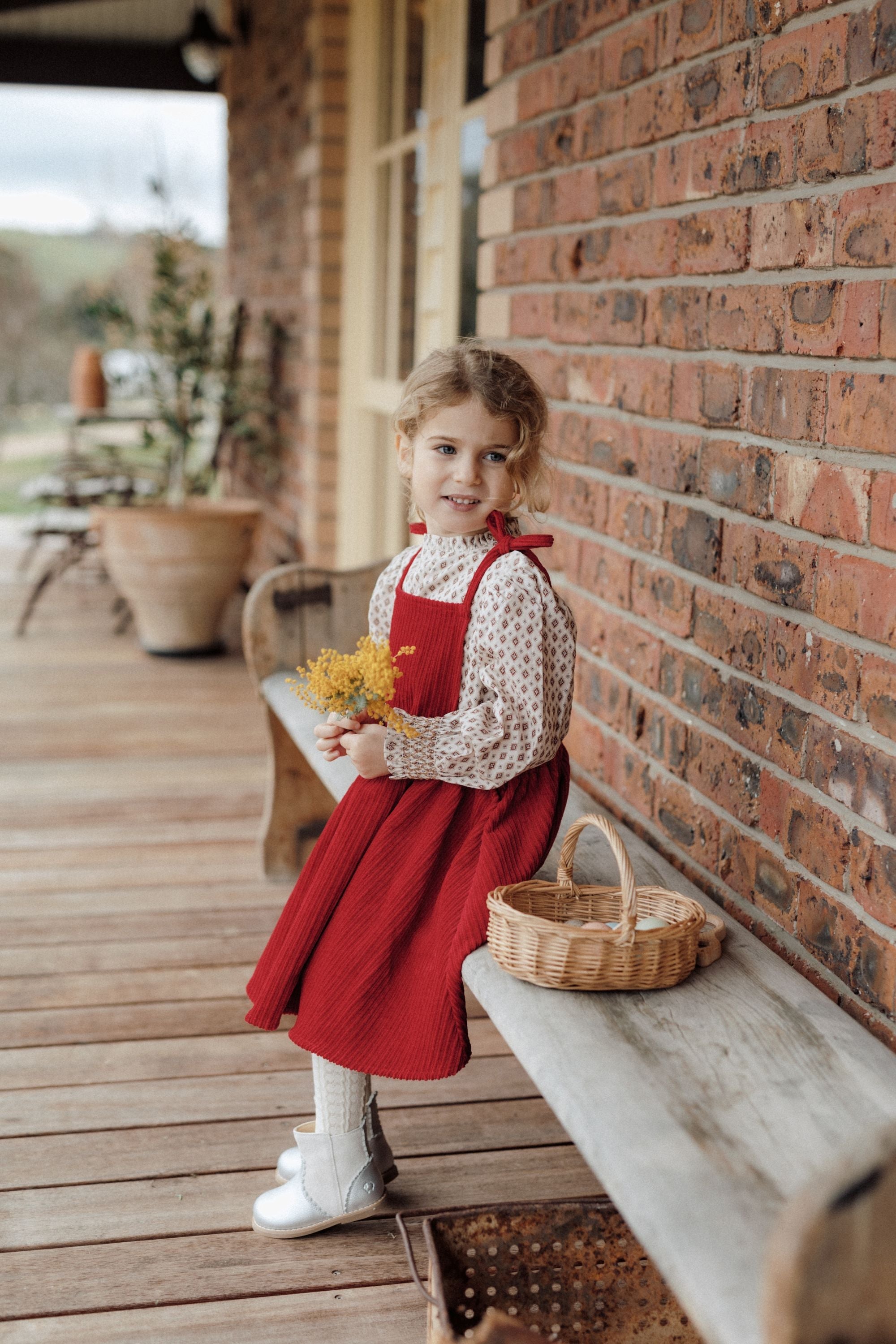 wirrawirra gender neutral newborn clothesbow suspender skirt cherry24 Winter Dresses Girls New Arrivals Skirts