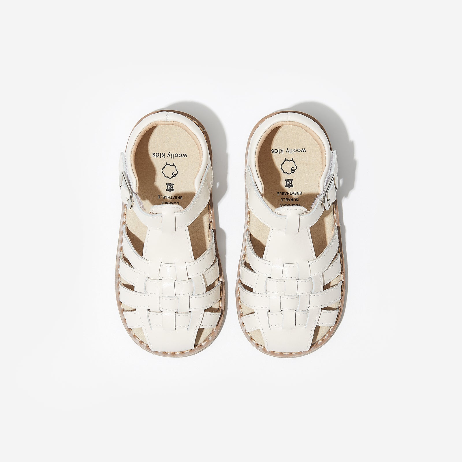 Gefen Cloud White leather sandals for girls and boys kids shoes2