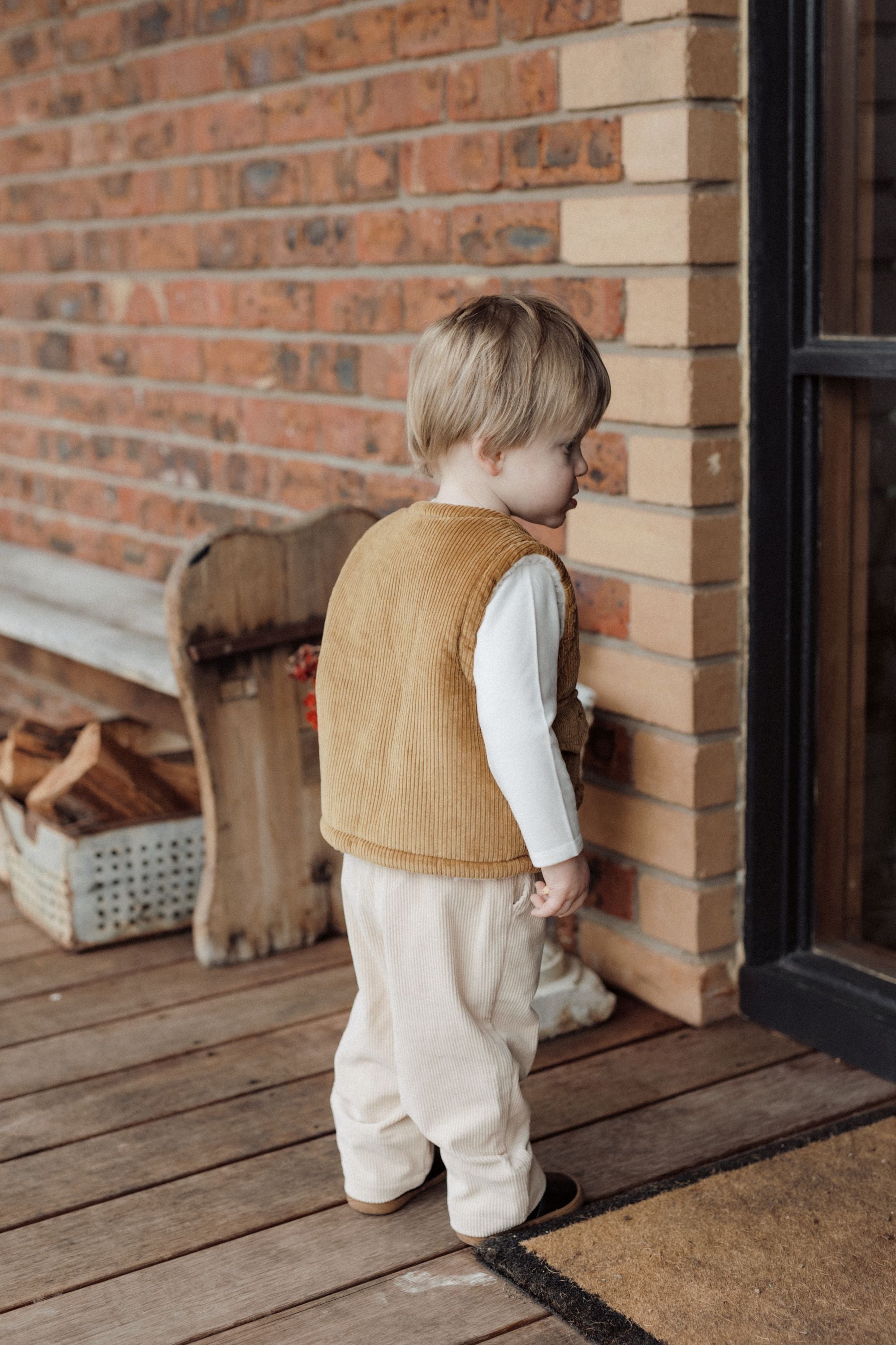 wirrawirra baby outfitsreversible sleeveless beige24 Winter Boys Gilets Girls Jackets New Arrivals