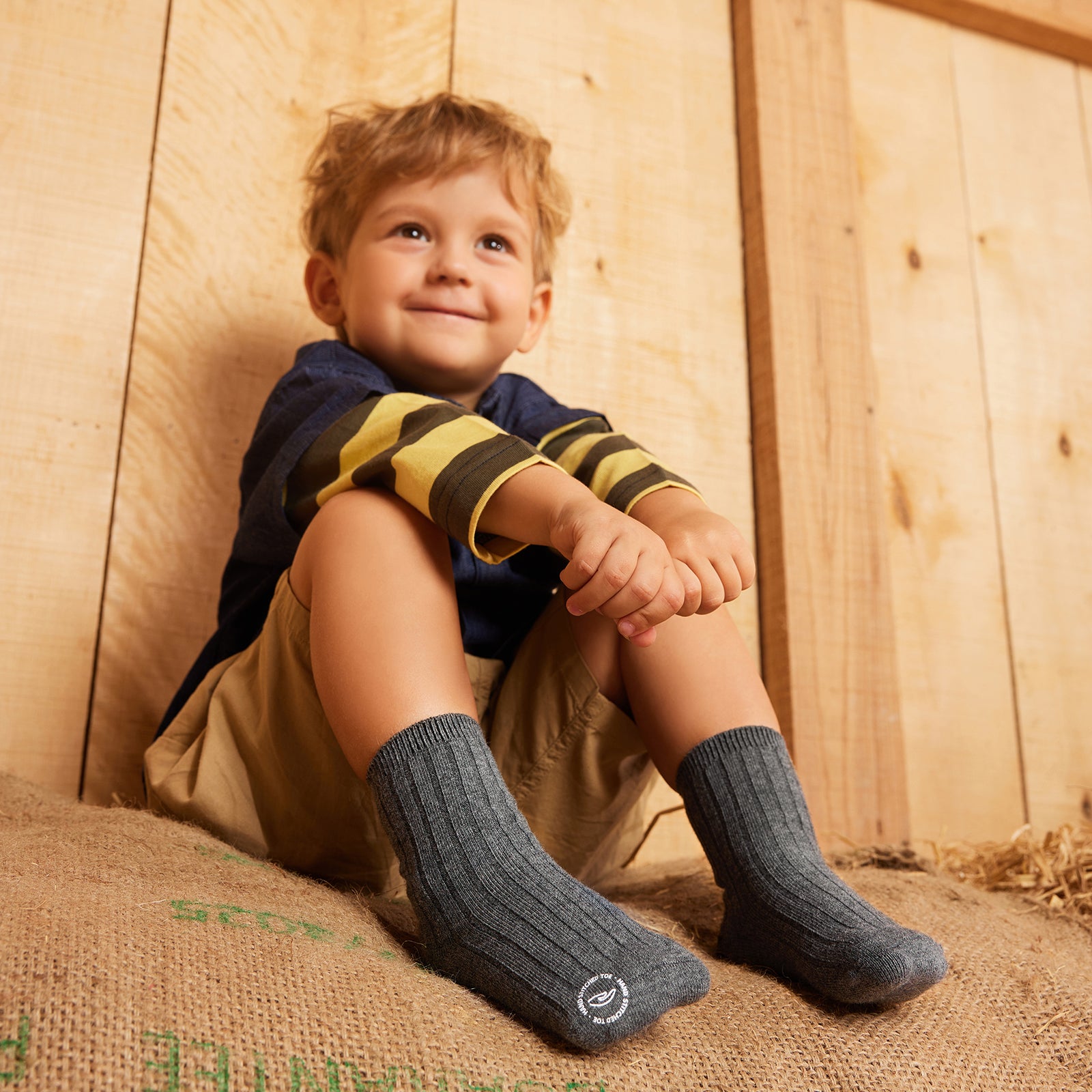 Woolly Socks Packaging for 3 pairs - Cardamun Green+Lake Blue+Tiles Grey