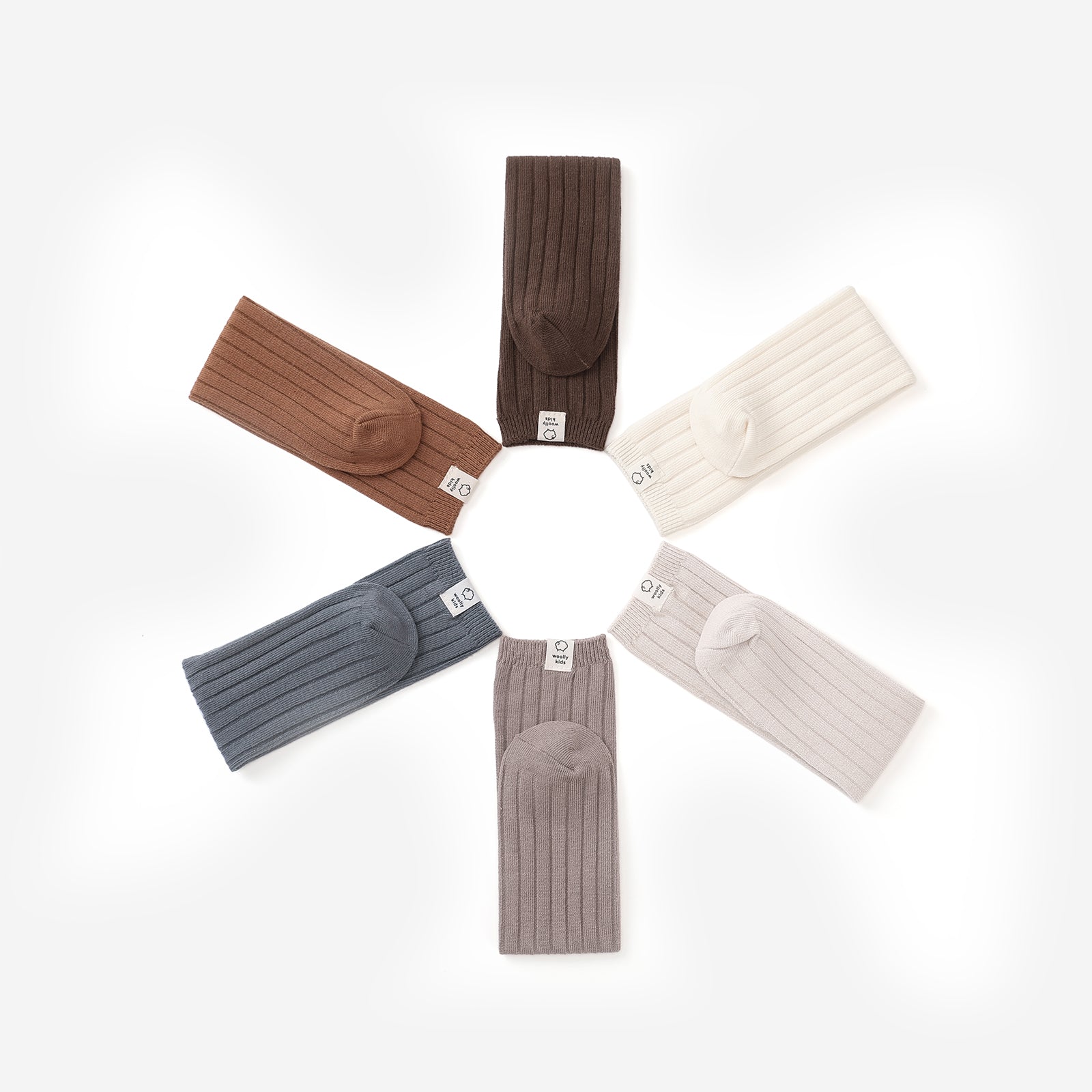 Woolly Stockings Packaging - Cloud White+Sweet Apricot White+Cloud Dust