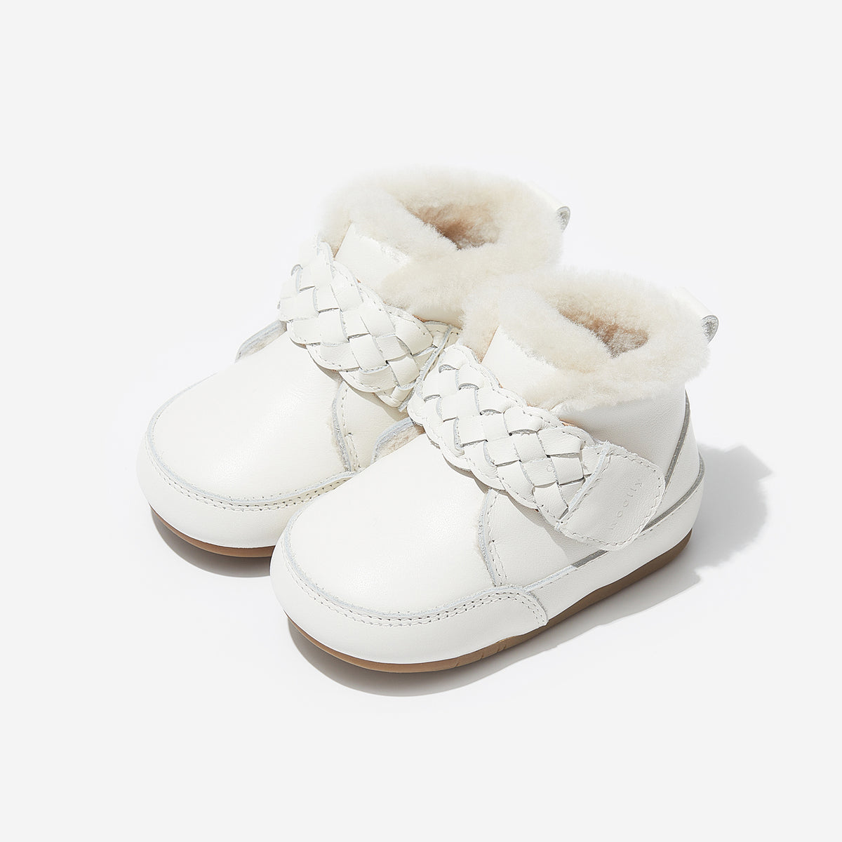 Bottines Pour Petite Fille Self Esteem - Blanche Avec Fausse Fourrure, Taille 9M, Neuves Sans Boîte