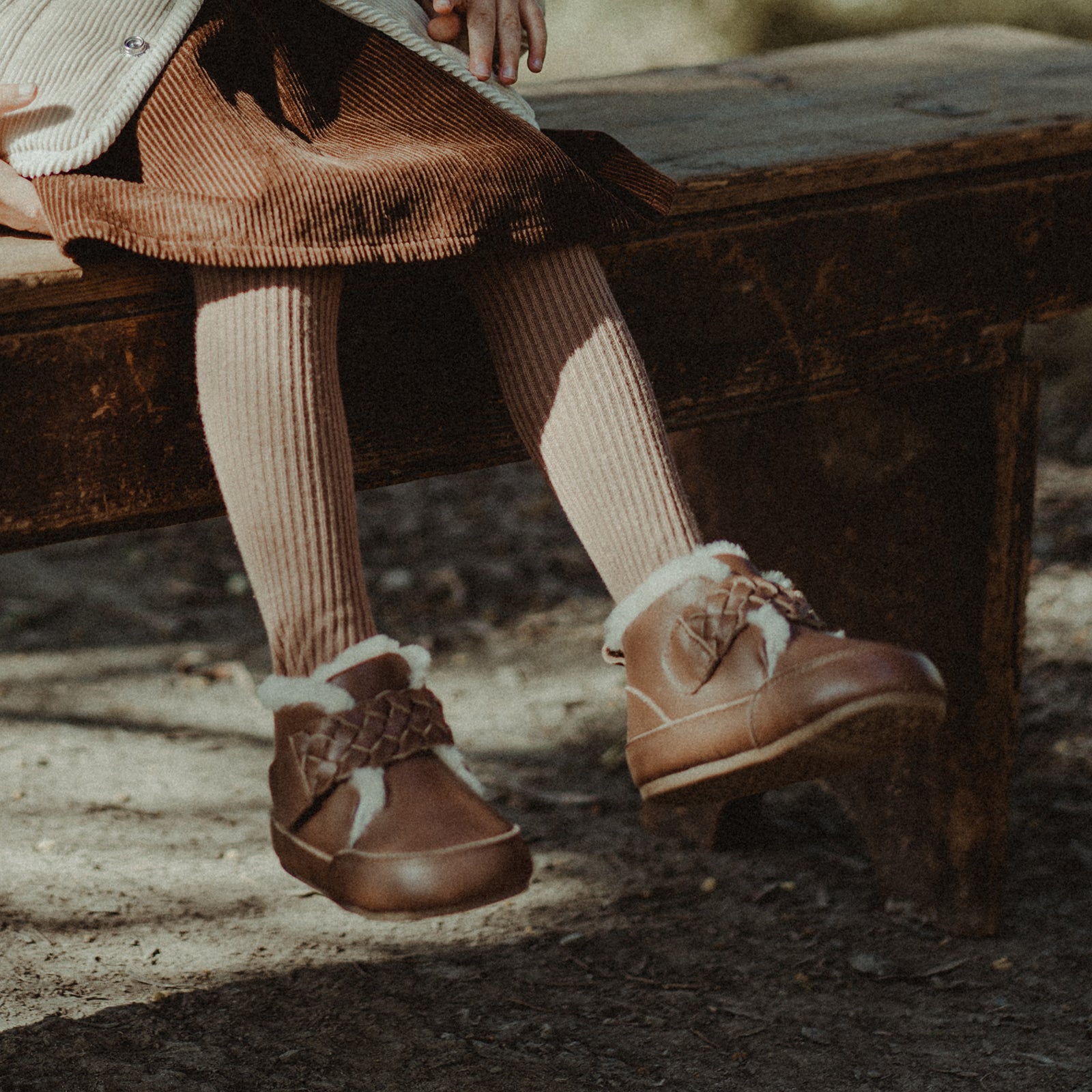 fur milo acorn brown woolly kids leather kids shoes baby infants shoes Wool lining infants shoe Autumn