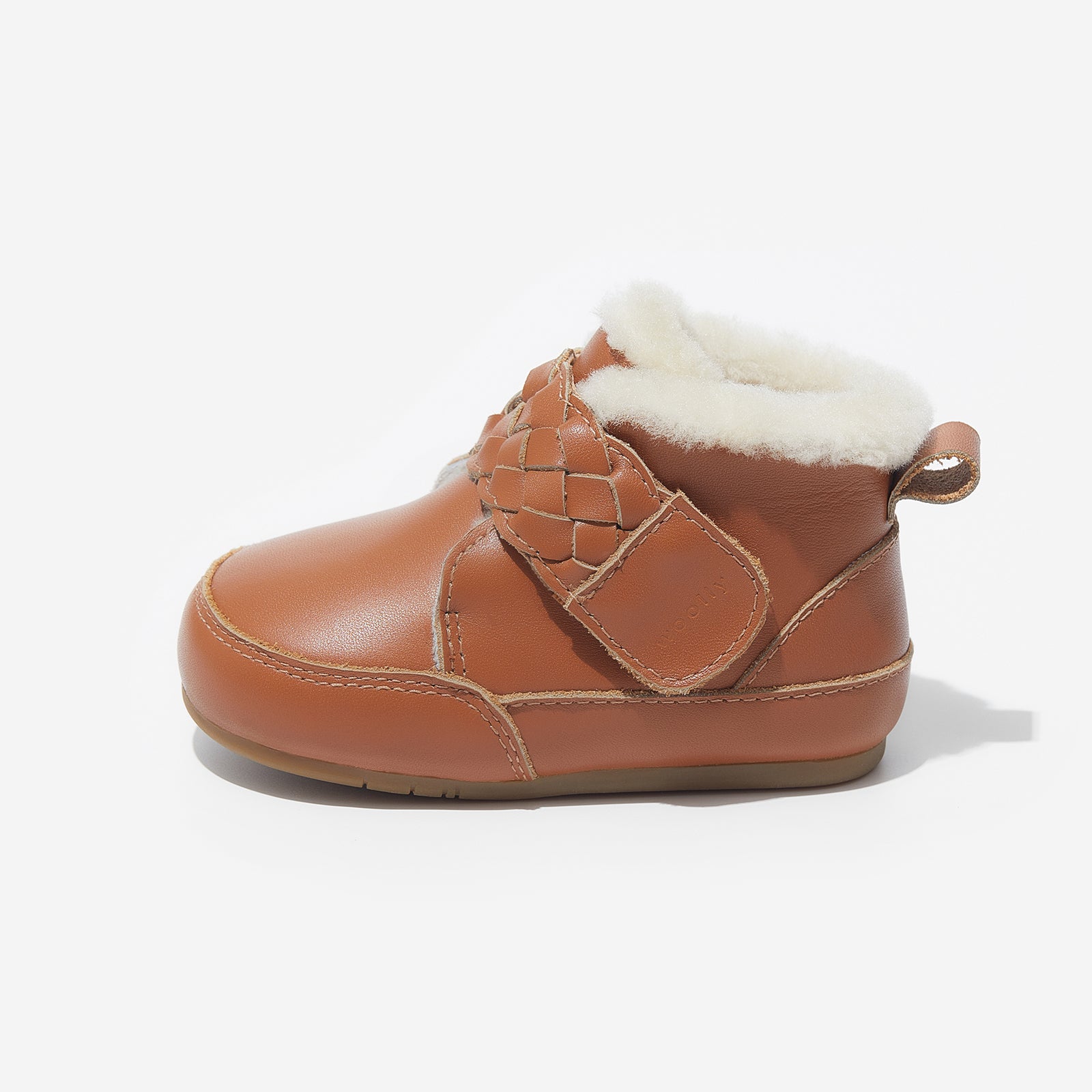 fur milo chestnut brown woolly kids leather kids shoes baby infants shoes Boys winter boots slip on shoes Boys snow boots