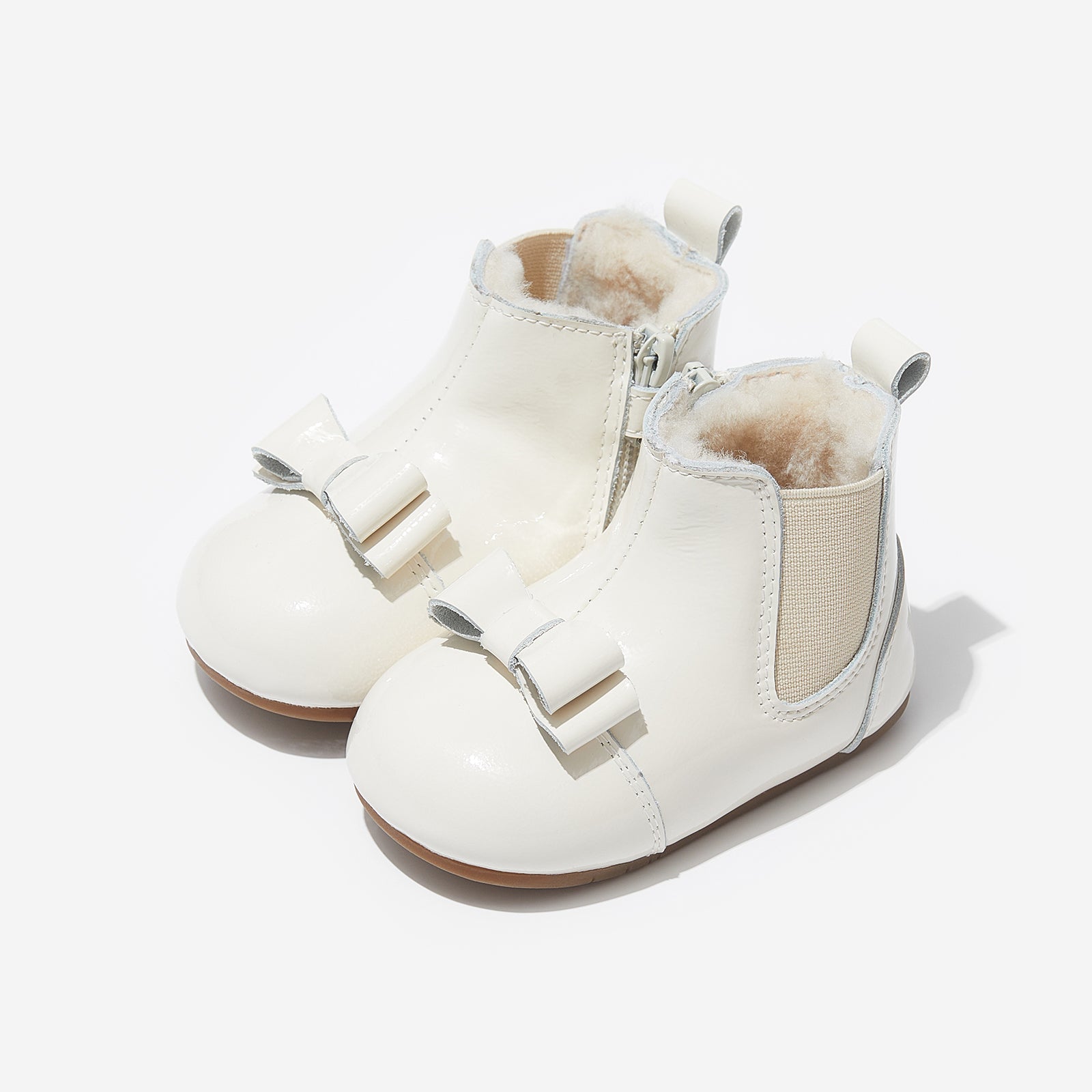 fur rila martin ivory white woolly kids leather kids shoes baby infants shoes Sheepskin size 1 shoes Kids boots