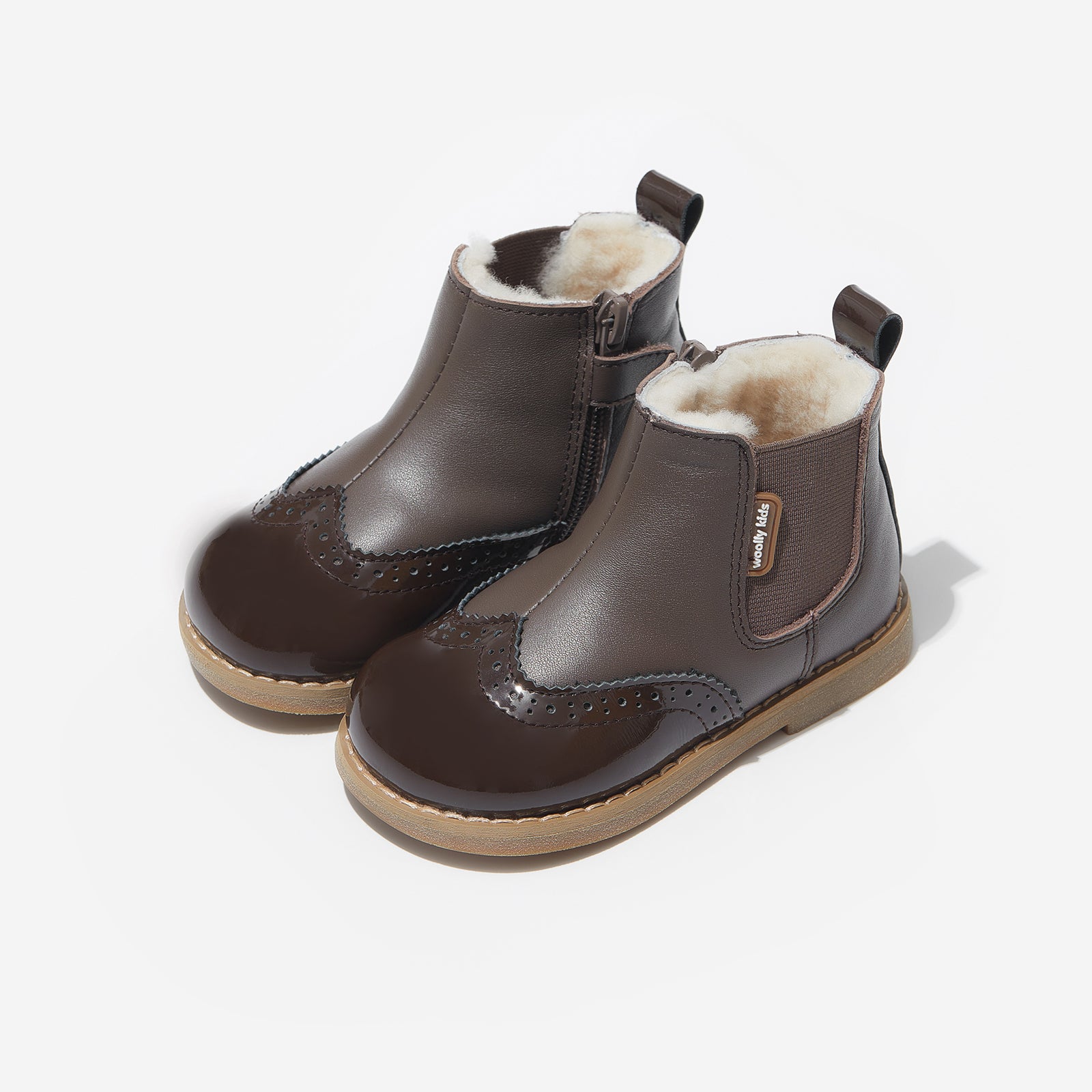 ilsa acorn brown woolly kids leather kids shoes baby infants shoes Thermo boots baby shoes Childrens snow boots