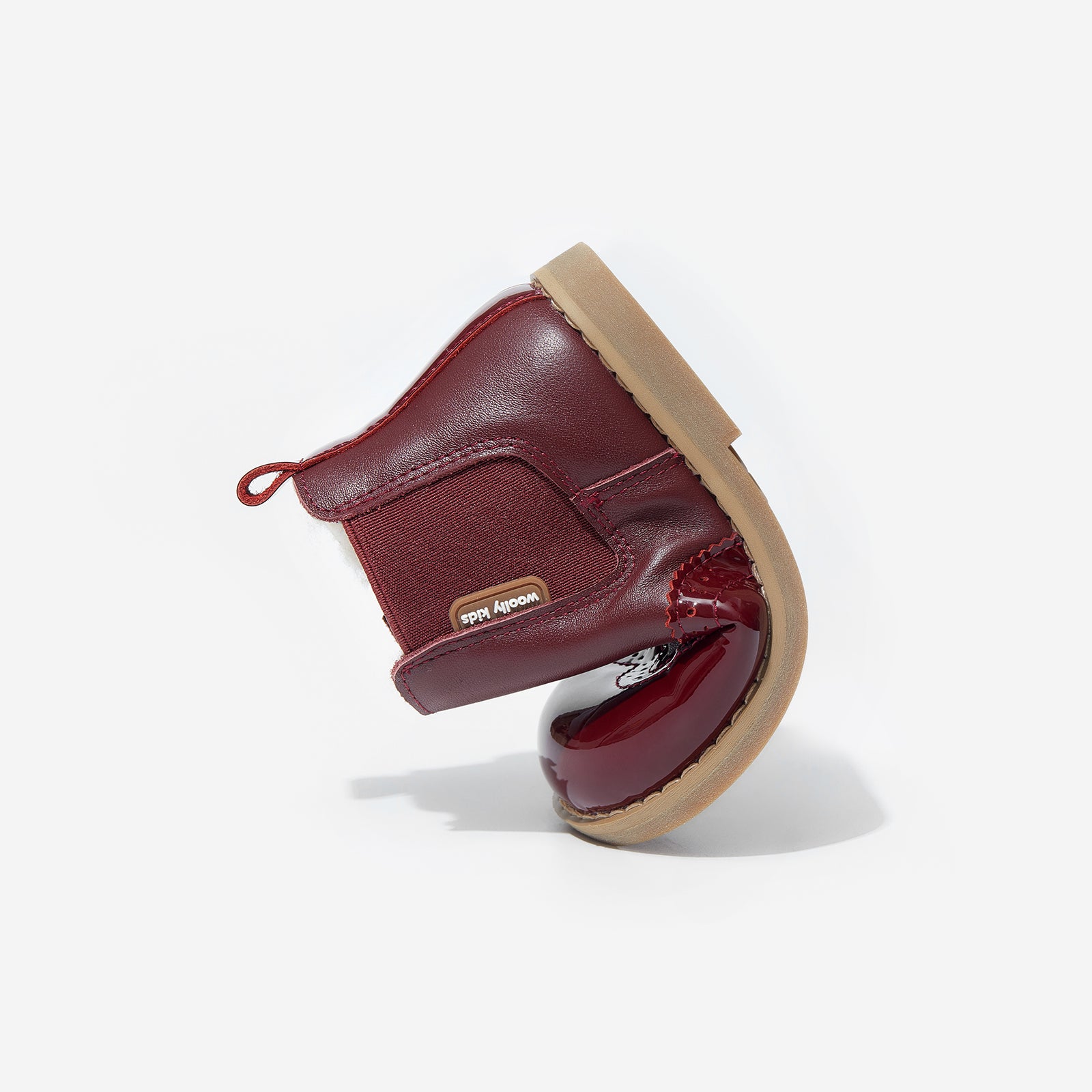 ilsa retro claret red woolly kids leather kids shoes baby infants shoes Sheepskin size 1 shoes Kids boots