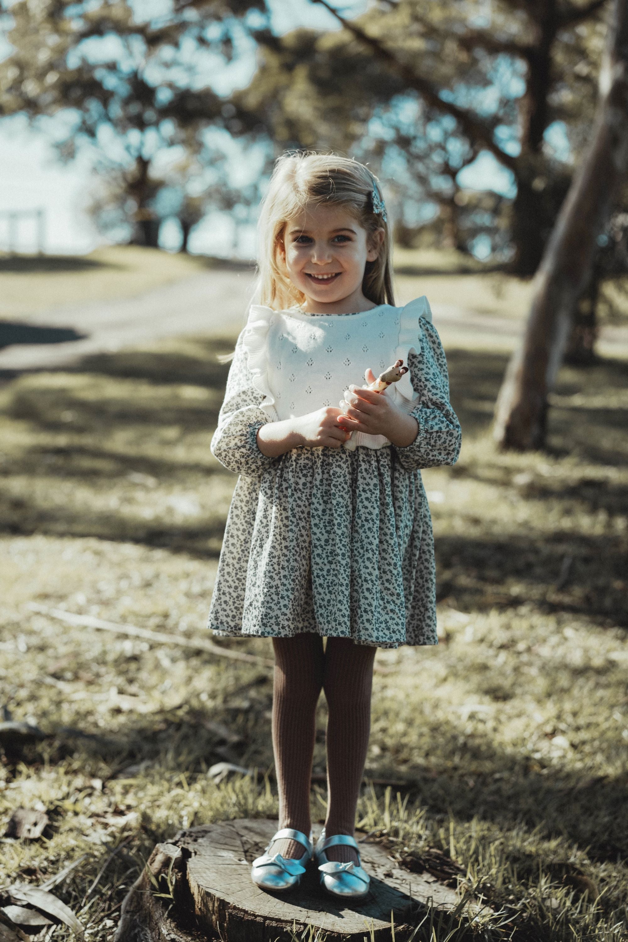 wirrawirra organic newborn clothes two piece floral dress set blue star flower 24 Autumn Autumn Dresses Girls New Arrivals Skirts Spring