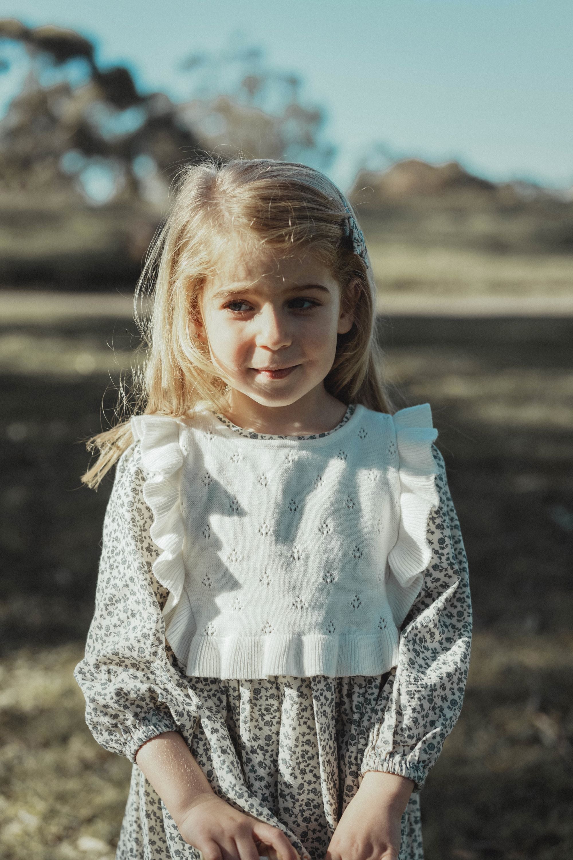 wirrawirra cute baby clothes two piece floral dress set blue star flower 24 Autumn Autumn Dresses Girls New Arrivals Skirts Spring