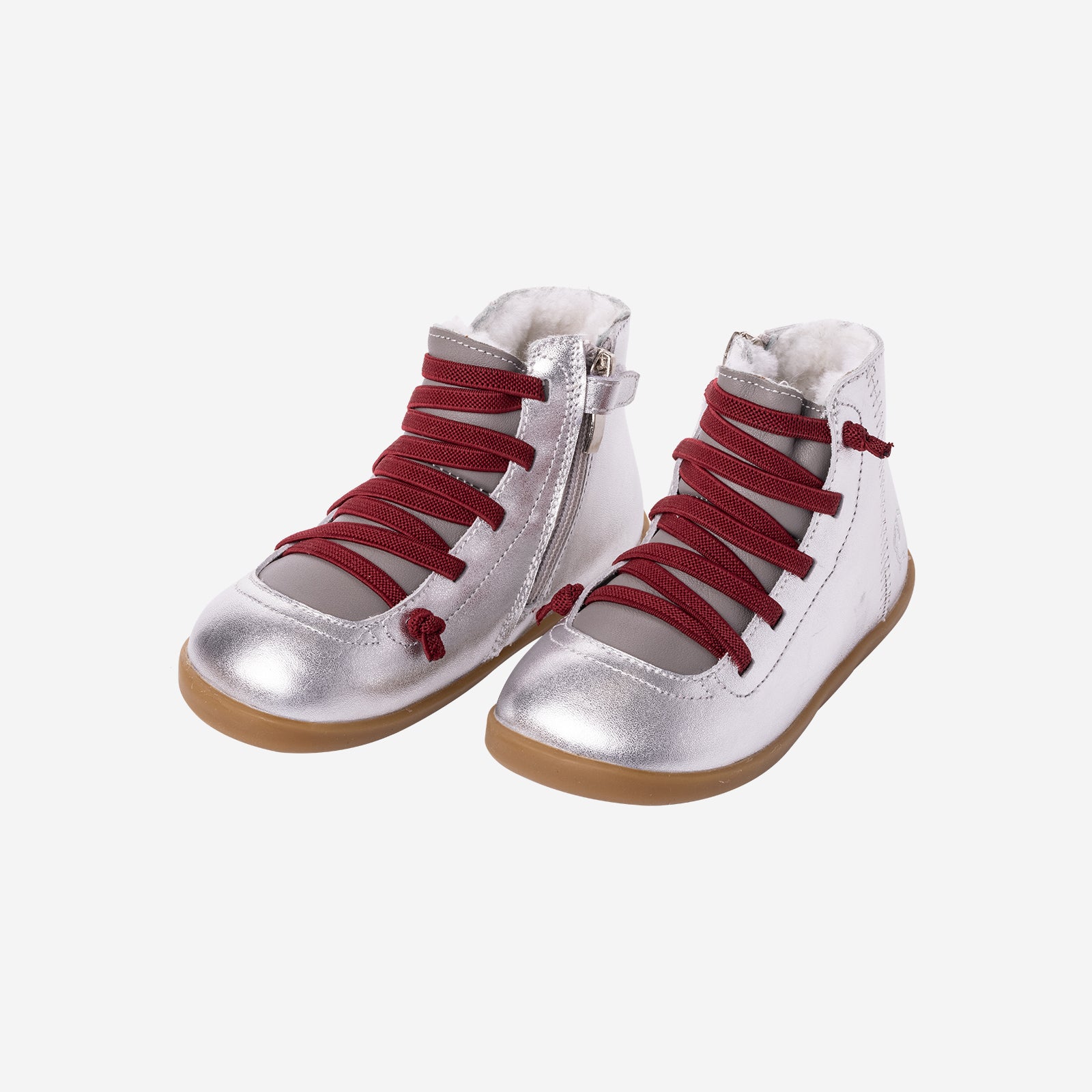 fur ariel starry silver woolly kids leather kids shoes baby infants shoes Warm barefoot childrens shoes Girls boots