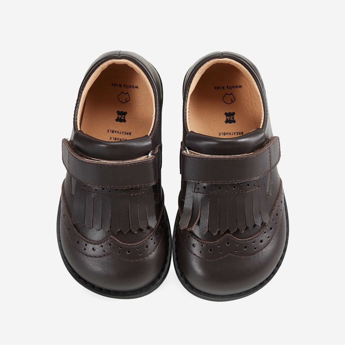 Blair - Coffee Brown - Woolly Kids - detail view