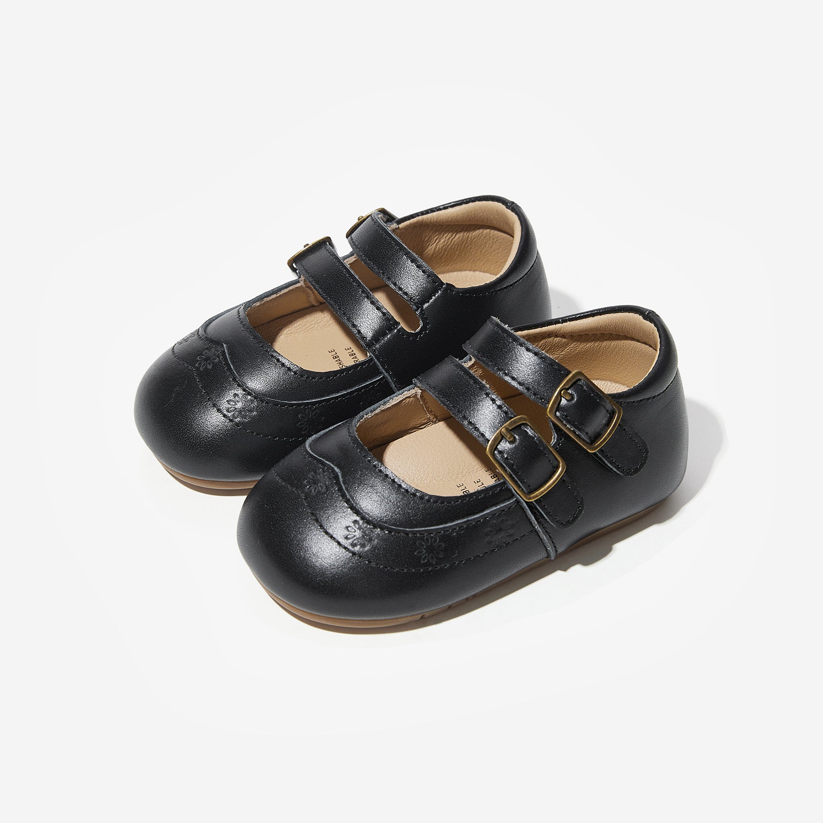 hailey retro black woolly kids autumn infant leathr shoes shoes infant hard bottom shoes walkers shoes