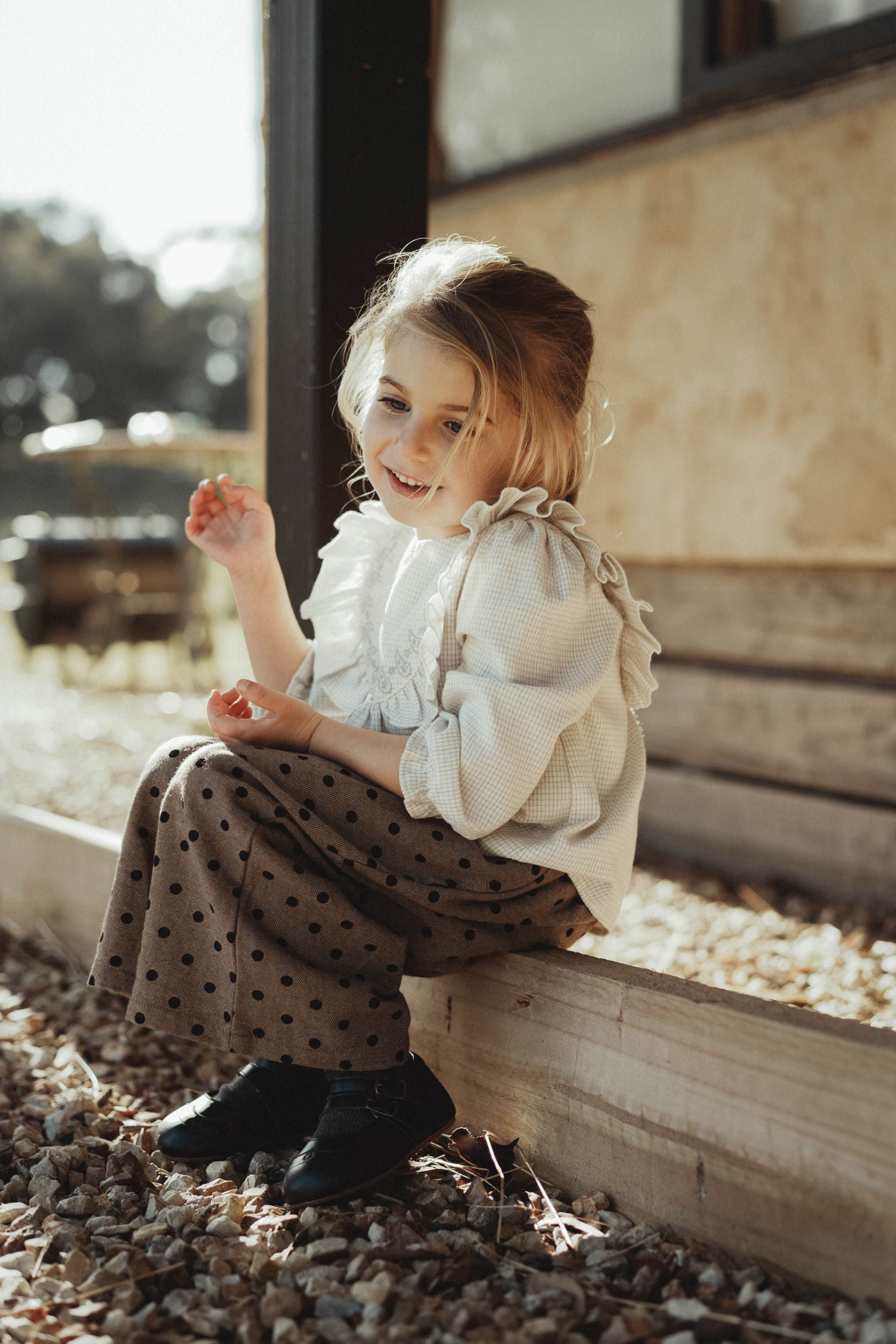 wirrawirra baby store polka dot wide leg pant brown polka dot 24 Autumn Autumn Boys Girls Leggings New Arrivals Spring Trousers