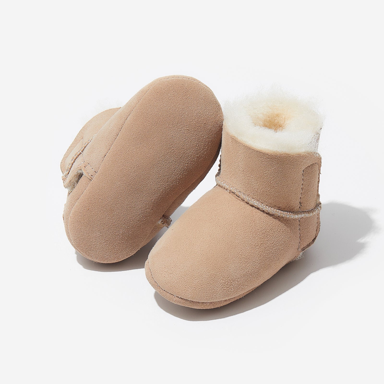 wynter sand color woolly kids leather kids shoes baby infants shoes Warm barefoot childrens shoes Girls boots